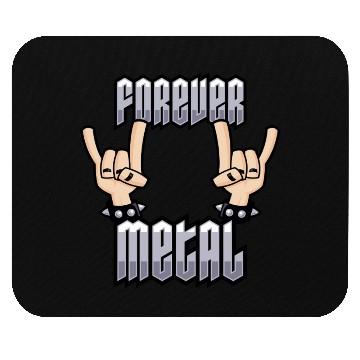 Discover Forever Metal Heavy Metal Devil Horns Hand Gesture Mouse Pads