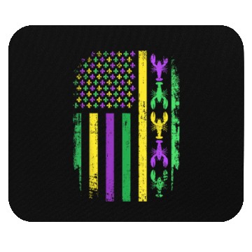 Discover Mardi Gras US American flag with crawfish New Mouse Pads
