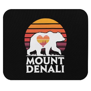 Discover Retro Mount Denali Bear Sunset Art Mouse Pads