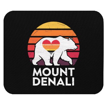 Discover Vintage Bear Mount Denali Sunset Wilderness Mouse Pads