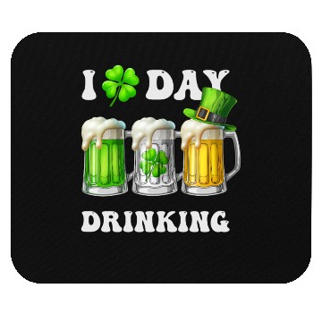 Discover I Love Day Drinking Beer Shamrock St Patrick’s Day Mouse Pads