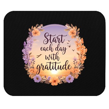 Discover Serene Sunrise with Gratitude Quote and Soft Mouse Pads