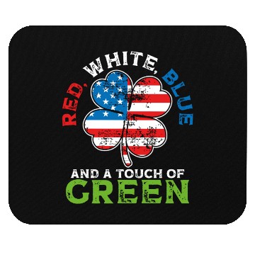 Discover Red White Blue and a Touch of Green Irish USA Mouse Pads