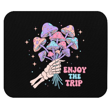 Discover Psychedelic Mushrooms with Skeleton Hand Mouse Pads