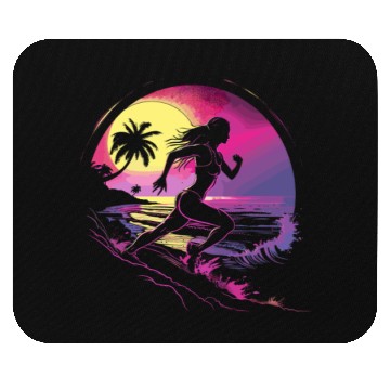 Discover Female Runner Synthwave Mouse Pads