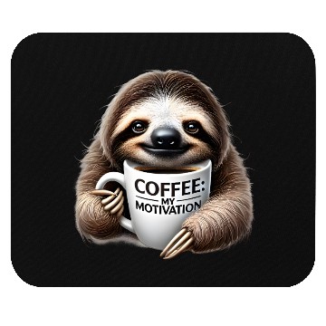 Discover Sleepy Sloth Coffee Motivation Mouse Pads