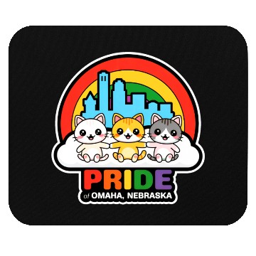 Discover Pride of Omaha City Nebraska USA Rainbow Flag Mouse Pads