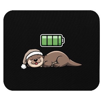 Discover Sea Otter Sleeping Recharging Night Bedtime Mouse Pads