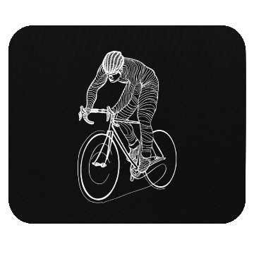 Discover Cycling Guy Line Art Mouse Pads