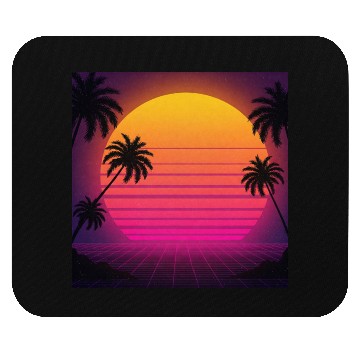Discover Retro Sunset with Palm Trees Mouse Pads