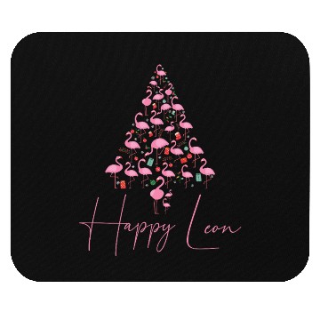 Discover Happy Leon! - Flamingo Christmas Tree Mouse Pads
