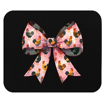 Discover Coquette Bow Chicken Pattern Farm Farmer Mouse Pads