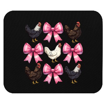 Discover Coquette Bow Chicken Farm Farmer Pink Mothers Day Mouse Pads