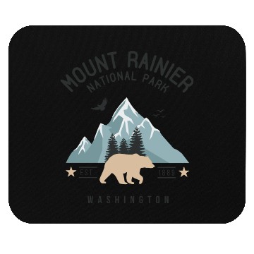 Discover Mount Rainier National Park Est. 1889 Washington Mouse Pads