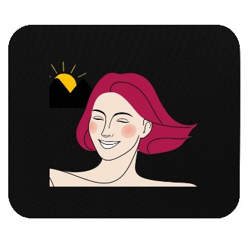 Discover Happy Woman's Face Mouse Pads