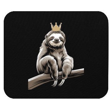 Discover Royal Sloth King Relaxing on Branch Mouse Pads