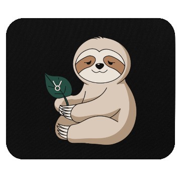 Discover Taurus Zodiac Sloth Holding Leaf Mouse Pads
