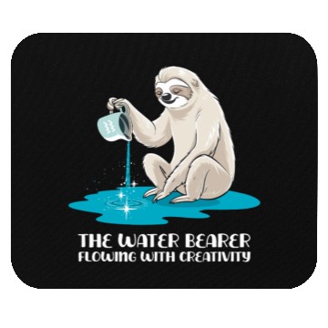 Discover Aquarius Zodiac Sloth: The Water Bearer Flowing Mouse Pads