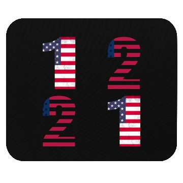 Discover 12 21 American Flag Numbers Mouse Pads