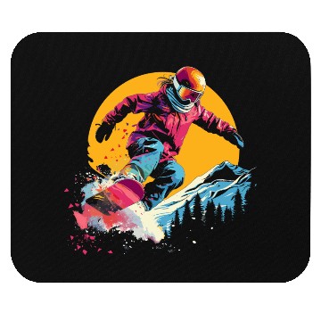 Discover Snowboarder Synthwave Mouse Pads