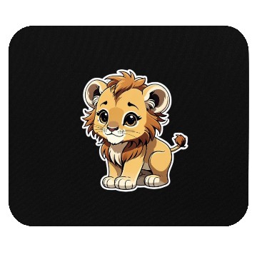 Discover Lion Chibi-Style Sticker Mouse Pads