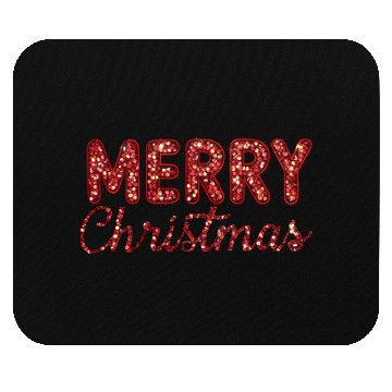 Discover Merry Christmas Sequin Red Sparkle Design Xmas Mouse Pads