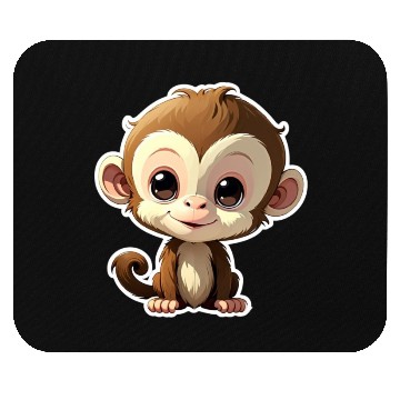 Discover Monkey Chibi-Style Sticker Mouse Pads