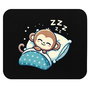 Discover Monkey Sleeping In Bed At Night Time Mouse Pads