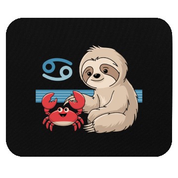 Discover Cancer Zodiac Sloth with Adorable Crab Mouse Pads