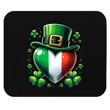 Discover Shamrock Heart Hat Love Mouse Pads