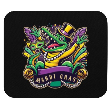 Discover Mardi Gras Alligator Mask Celebration Vibes Mouse Pads