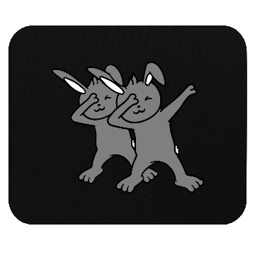 Discover 2 Rabbits Dabbing Dab Dance Pose Dancing Friends Mouse Pads