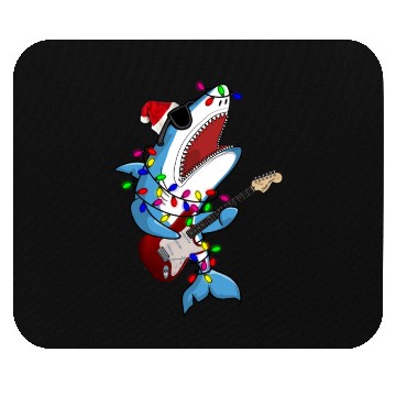 Discover Shark Santa Guitar Player Mouse Pads