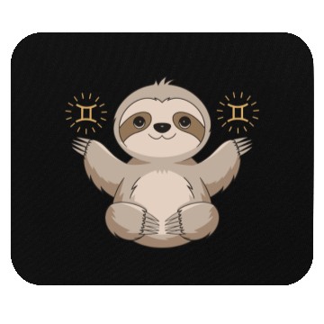 Discover Adorable Gemini Zodiac Sloth Embraces Gemini Charm Mouse Pads