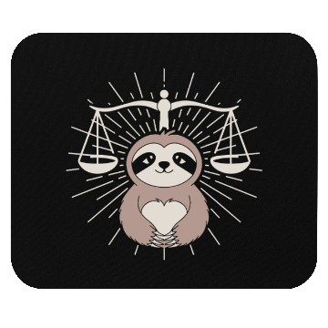 Discover Charming Libra Zodiac Sloth Embrace Mouse Pads