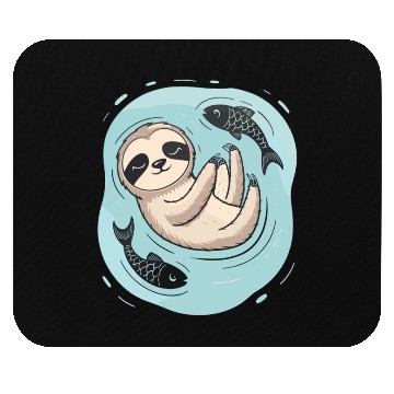 Discover Pisces Zodiac Sloth Relaxing with Fish Dreams Mouse Pads