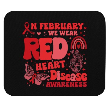 Discover In February We Wear Red Rainbow CHD Awareness Mouse Pads
