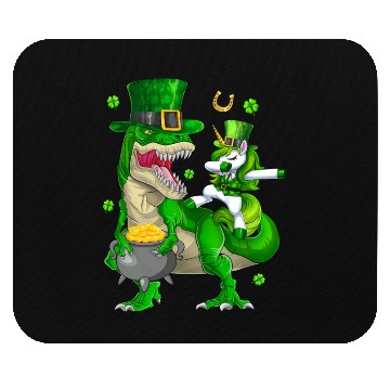Discover St Patricks Day Dabbing Unicorn Riding Dinosaur Mouse Pads