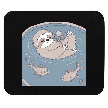 Discover Relaxing Pisces Zodiac Sloth Embracing Serenity Mouse Pads