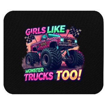 Discover Girls Love Monster Trucks Design Mouse Pads