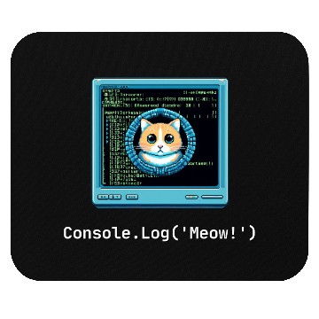 Discover Console.Log('Meow!') Cat Coding Mouse Pads