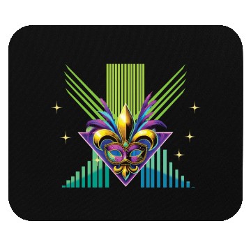 Discover Mardi Gras Retro Synthwave Mask Design Mouse Pads