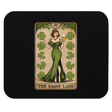 Discover Fun Patrick s Day The Sassy Lass Tarot Card Unisex Mouse Pads