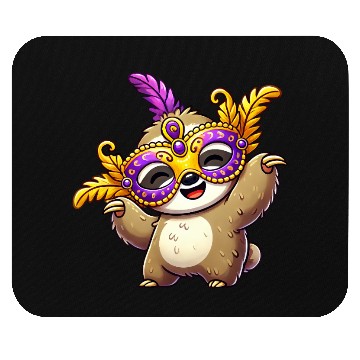 Discover Mardi Gras Sloth Mask Carnival Costume Mouse Pads