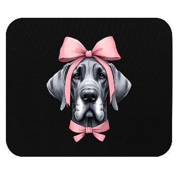 Discover Coquette Bow Great Dane Dog Mom Pink Ribbon Cute Mouse Pads