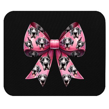 Discover Coquette Bow Great Dane Dog Mom Pattern Pink Mouse Pads