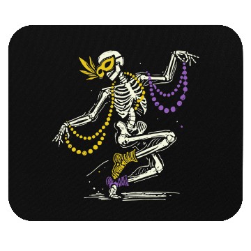 Discover Mardi Gras Skeleton Dance Beads Mask Fun Mouse Pads