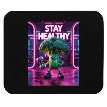 Discover Broccoli Gym Workout STAY HEALTHY Mouse Pads