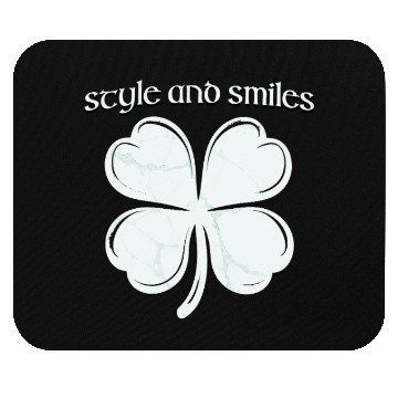 Discover Style and Smiles Large Clover Graphic and Text Mouse Pads