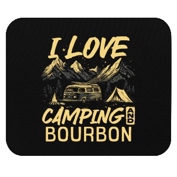 Discover I Love Camping And Bourbon Mouse Pads